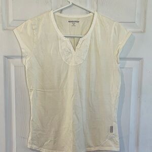 Woolrich  Size Small Women's Short Sleeve Cream Tee